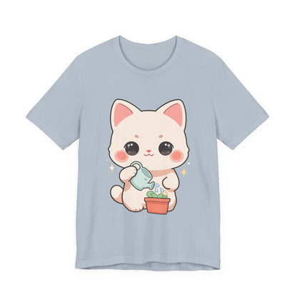 Kawaii Cat Gardening T-Shirt for Plant Lovers