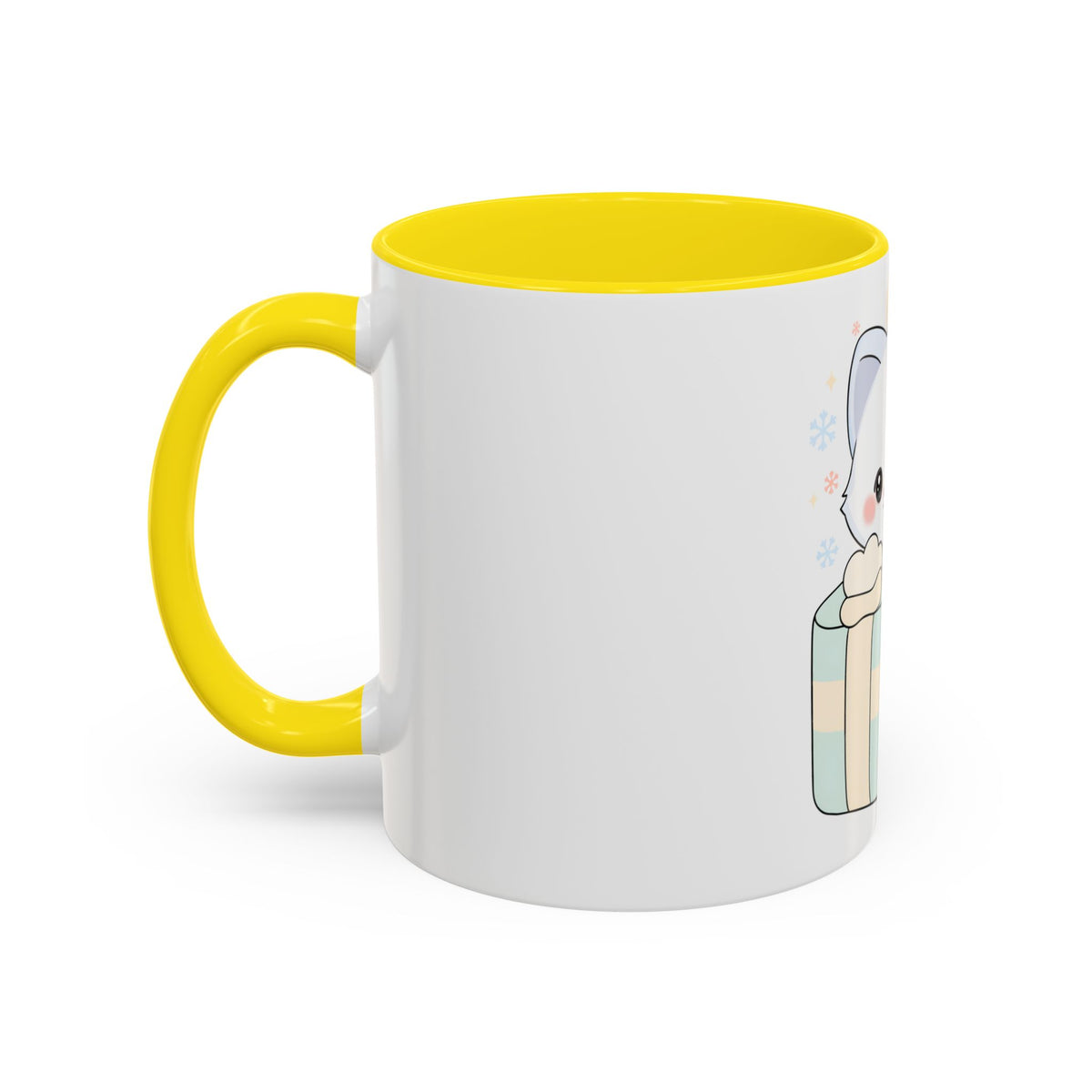 Kawaii Arctic Fox Mug, Cute Gift Box Accent Coffee Mug