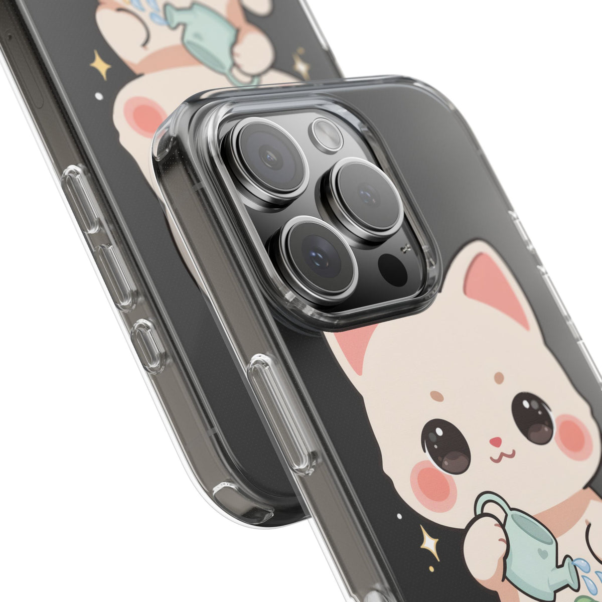 Kawaii Cat Phone Case, Cute Plant Lover Gift