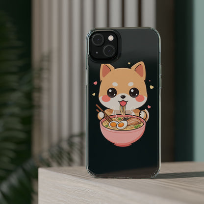 Kawaii Shiba Inu Ramen Clear Impact-Resistant Case