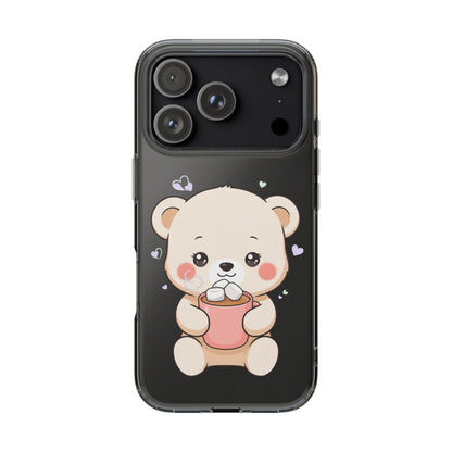 Kawaii Polar Bear Phone Case with Hot Cocoa