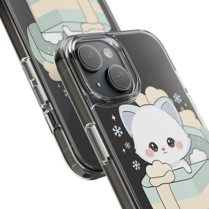 Kawaii Arctic Fox Clear Impact-Resistant Phone Case