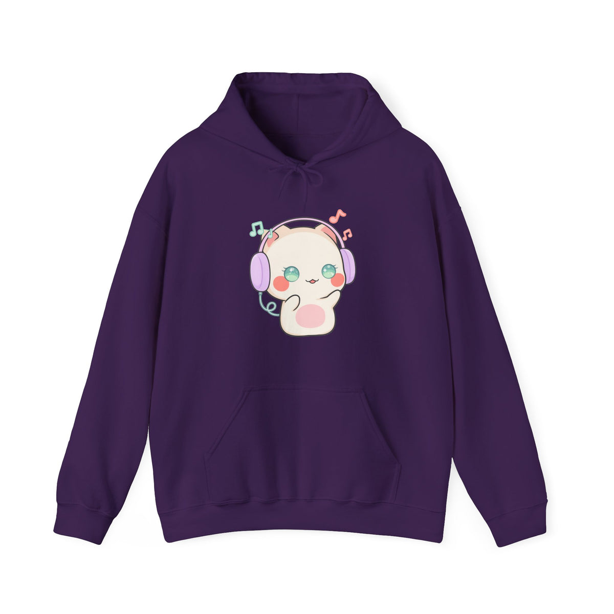 Kawaii Cat Hoodie for Cute Music Lovers