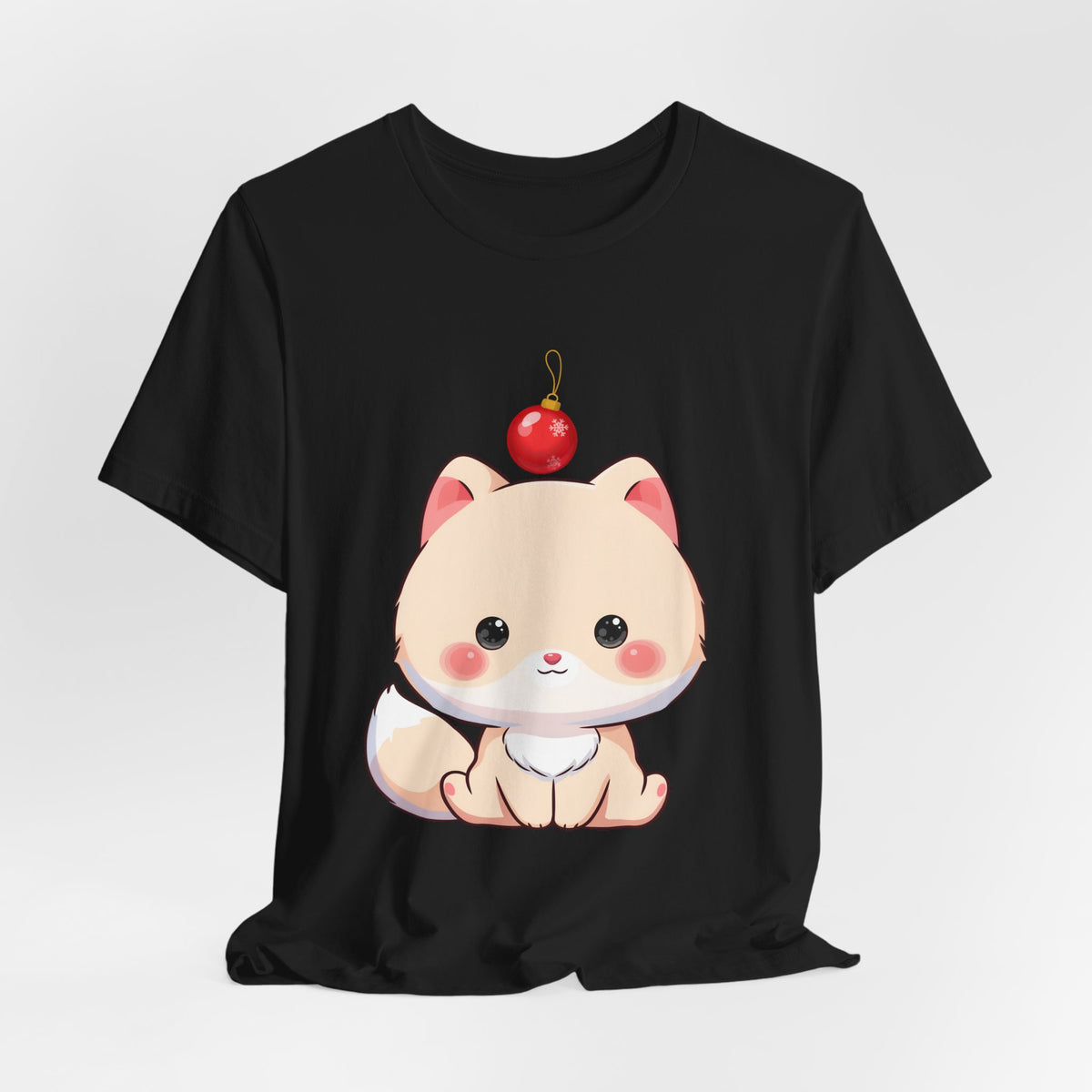 Kawaii Arctic Fox Christmas T-Shirt for Holiday Fans