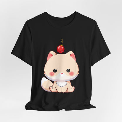 Kawaii Arctic Fox Christmas T-Shirt for Holiday Fans
