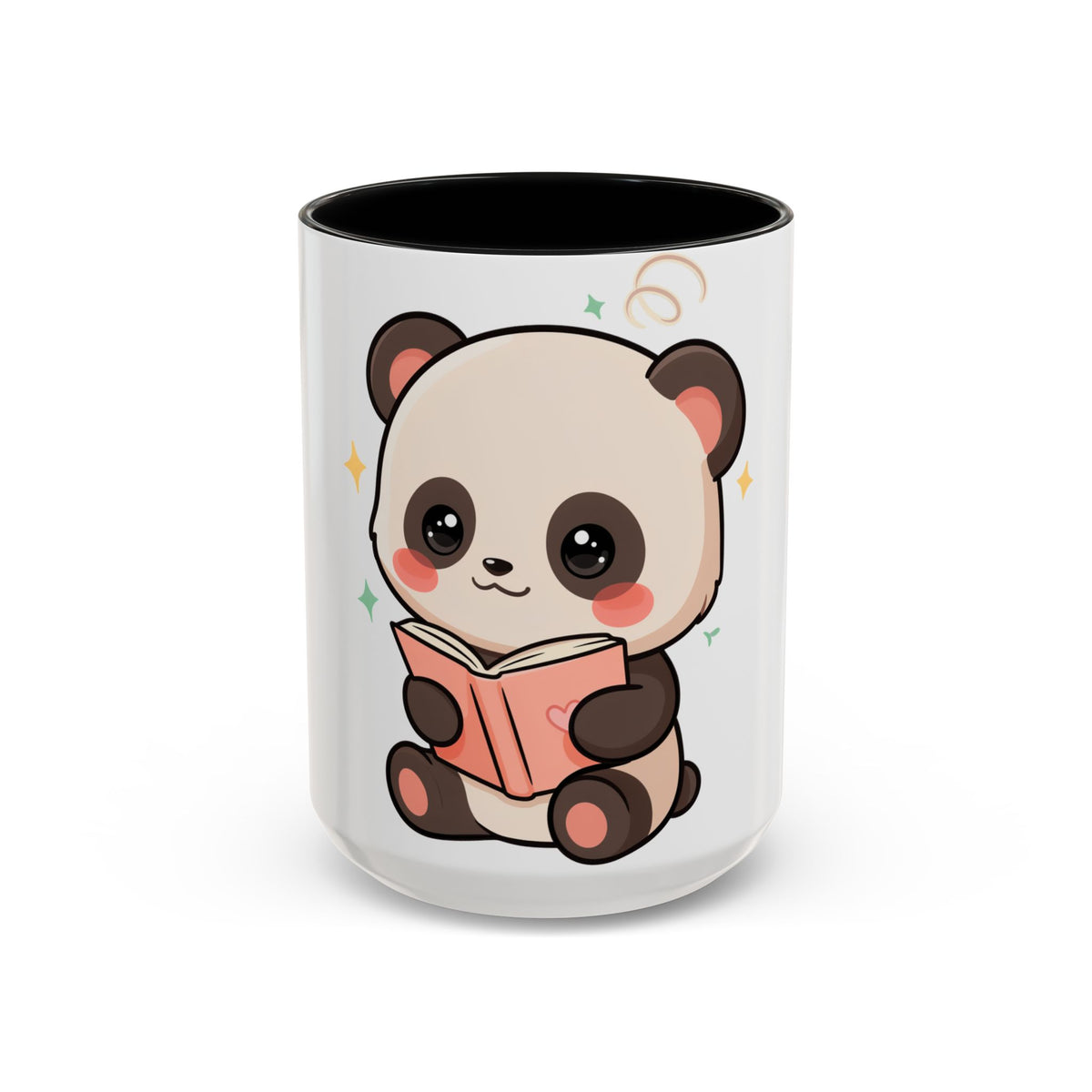 Kawaii Panda Reading Mug, Cute Book Lover Coffee Cup