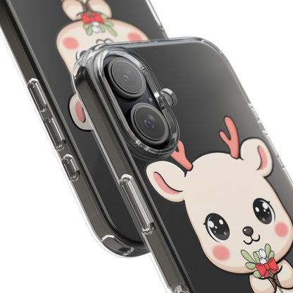 Kawaii Christmas Reindeer Clear Phone Case Gift