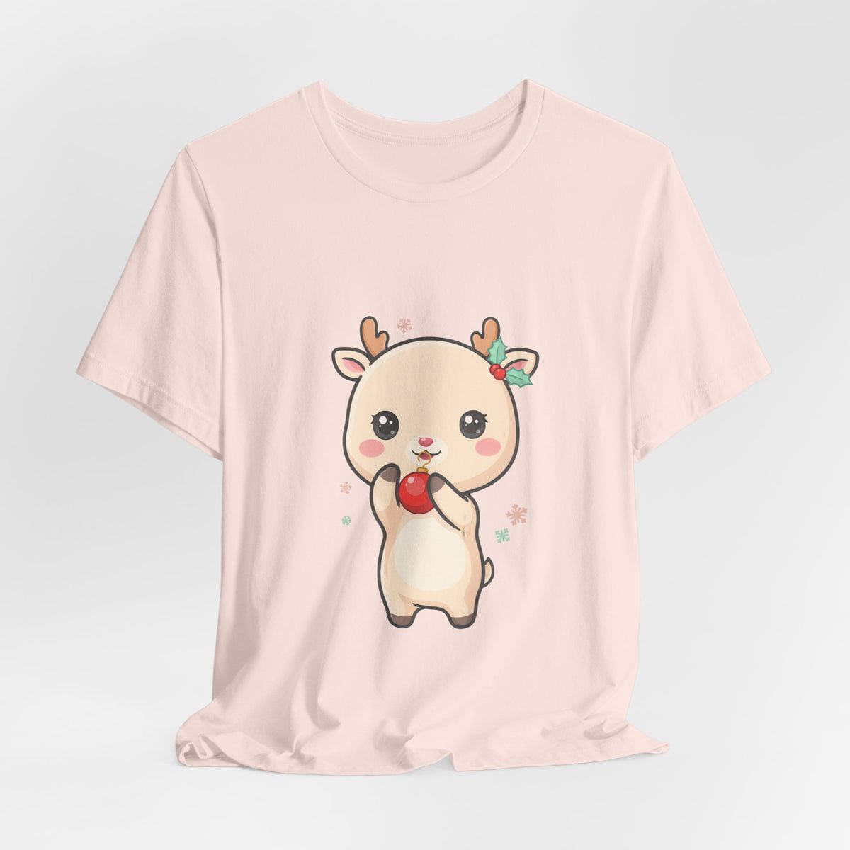 Kawaii Reindeer Christmas T-Shirt for Cute Holiday Style