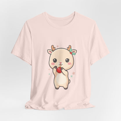 Kawaii Reindeer Christmas T-Shirt for Cute Holiday Style