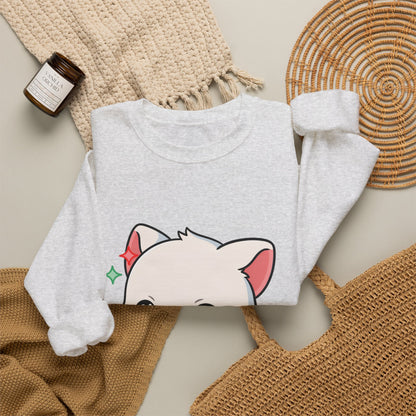 Kawaii Christmas Fox Sweatshirt, Cute Holiday Crewneck