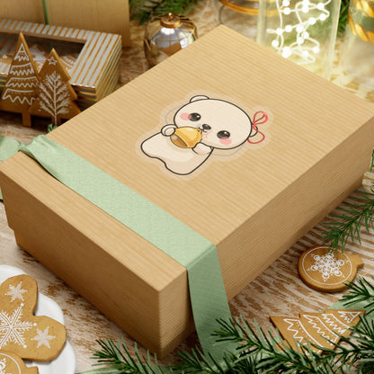 Kawaii Polar Bear Sticker, Cute Jingle Bell Cub