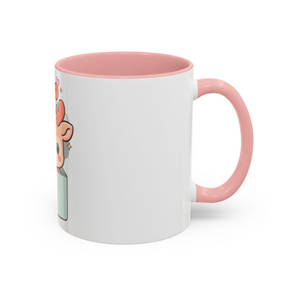 Kawaii Reindeer Christmas Mug, 11oz or 15oz Accent Coffee Mug
