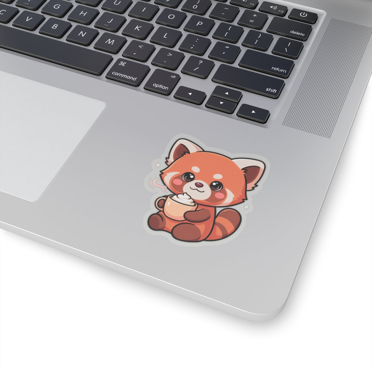 Kawaii Red Panda Latte Sticker for Coffee Lovers