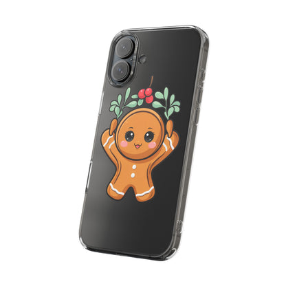 Kawaii Gingerbread Phone Case with Mistletoe Cheer