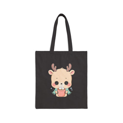 Kawaii Reindeer Tote Bag for Cozy Cocoa Season