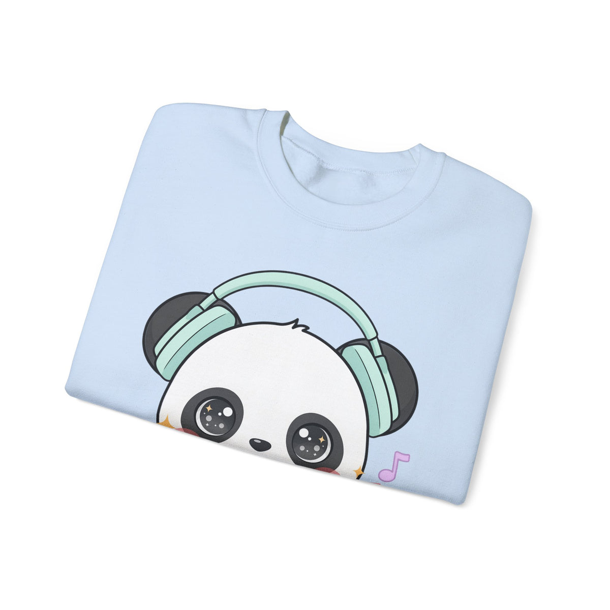 Kawaii Panda Music Sweatshirt, Cute Headphone Panda Crewneck