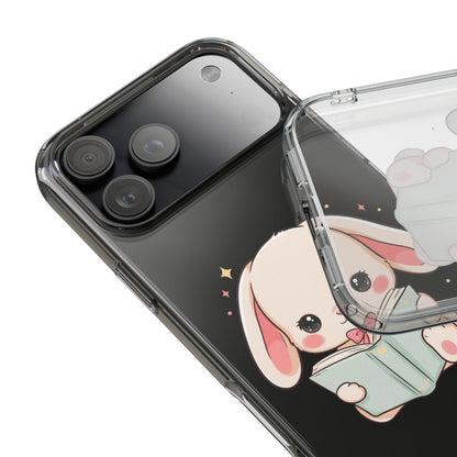Kawaii Reading Bunny Clear Impact-Resistant Case