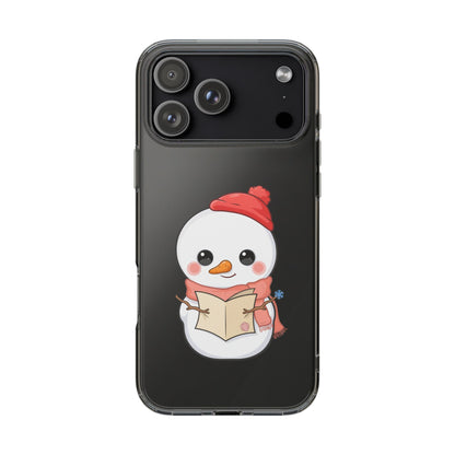 Kawaii Snowman Phone Case Reading to Santa