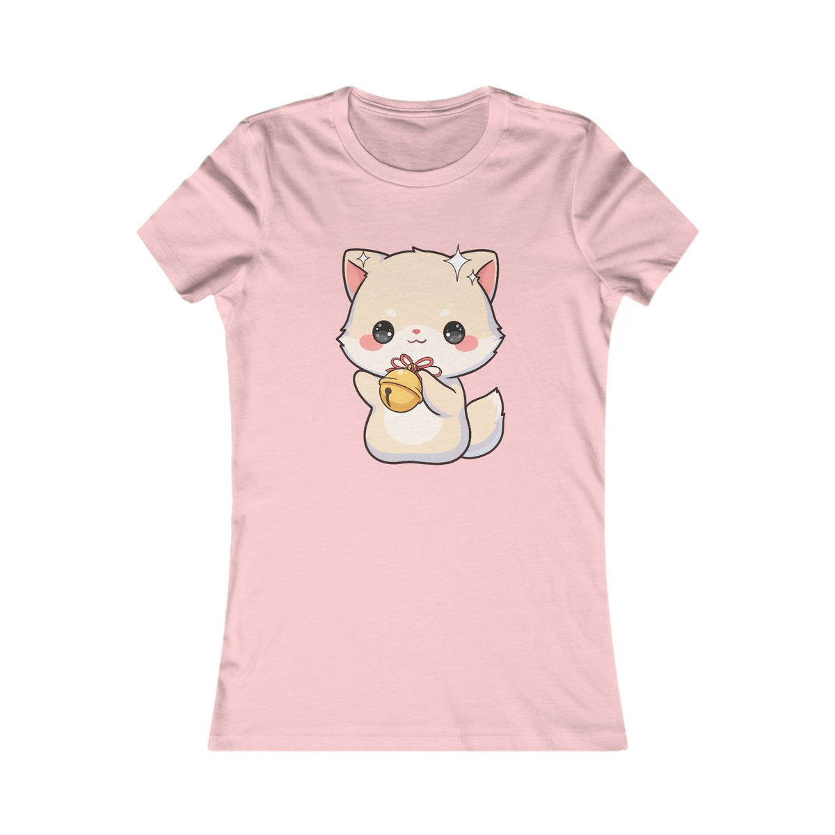 Kawaii Arctic Fox Christmas Tee, Cute Holiday Gift