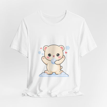 Kawaii Polar Bear Tee, Cute Snow Day Unisex Shirt