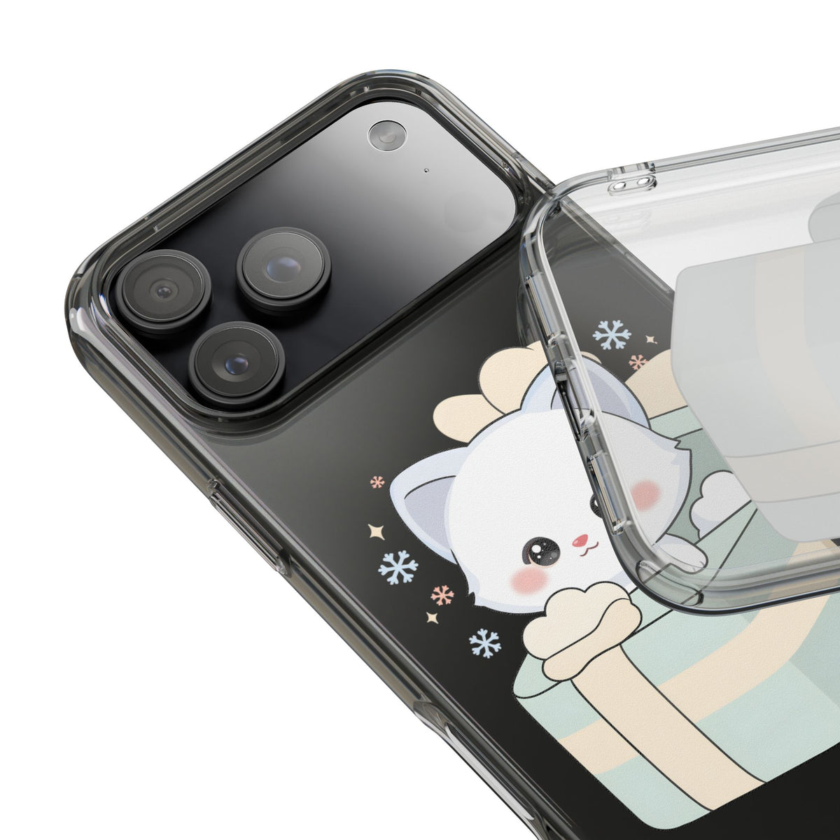 Kawaii Arctic Fox Clear Impact-Resistant Phone Case