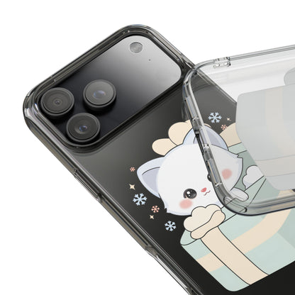 Kawaii Arctic Fox Clear Impact-Resistant Phone Case