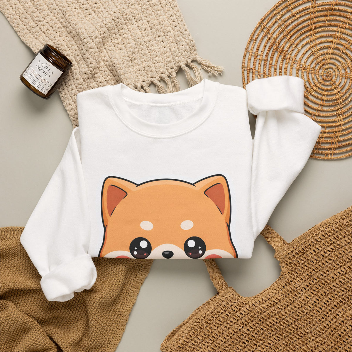 Kawaii Shiba Inu Bubble Tea Sweatshirt, Cute Dog Gift