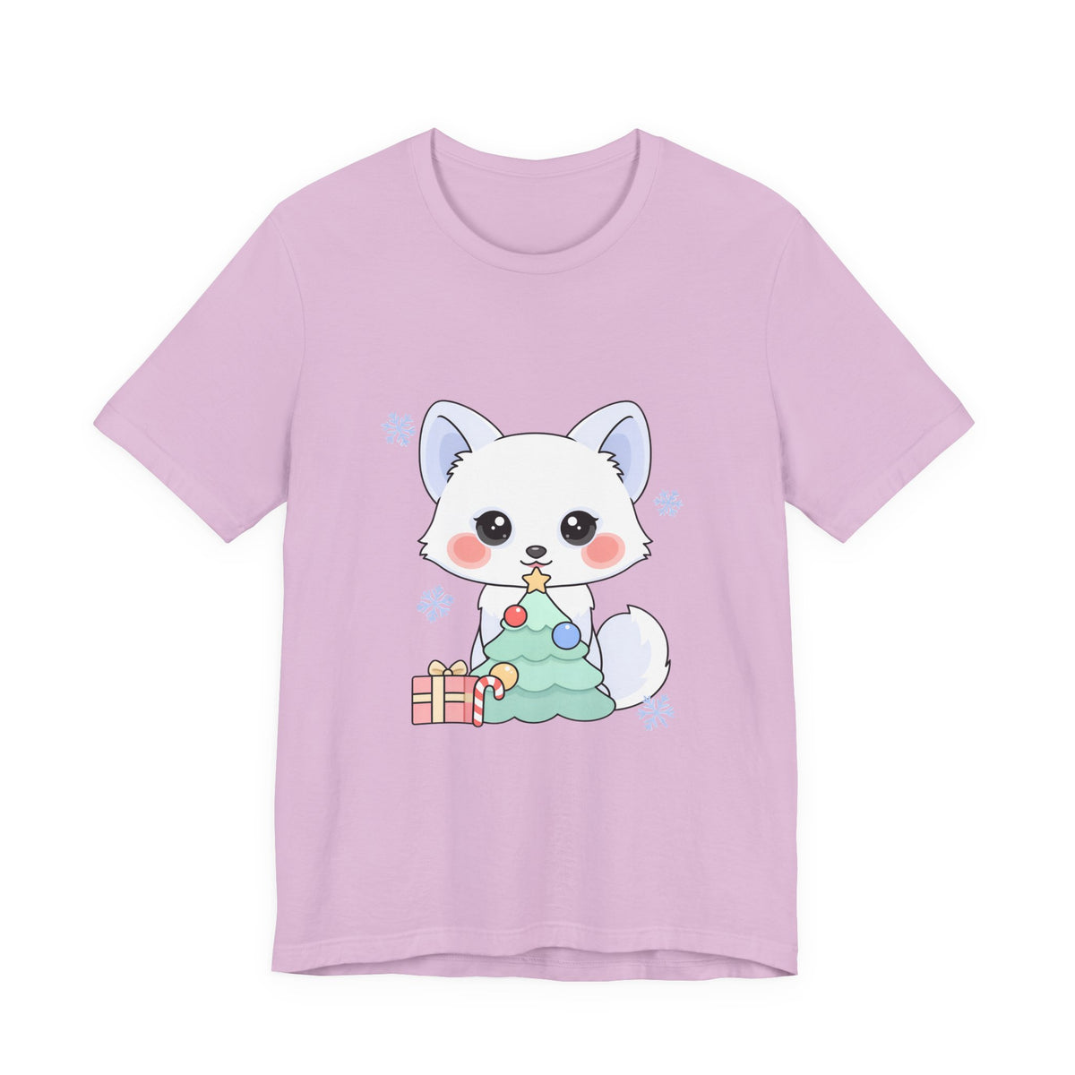 Kawaii Christmas Fox T-Shirt for Cozy Holiday Decorating