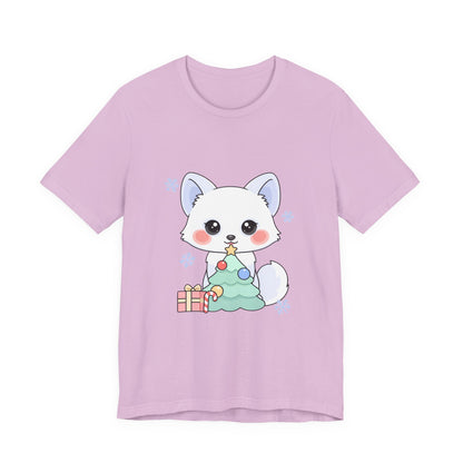 Kawaii Christmas Fox T-Shirt for Cozy Holiday Decorating