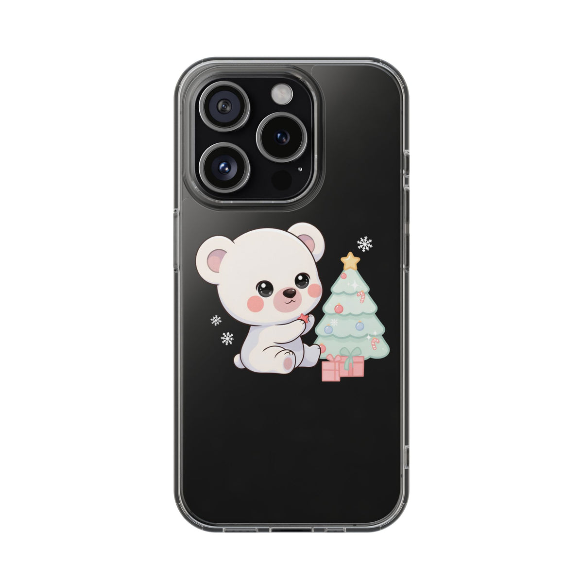 Christmas Polar Bear Phone Case, Kawaii Holiday Accessory