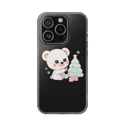 Christmas Polar Bear Phone Case, Kawaii Holiday Accessory