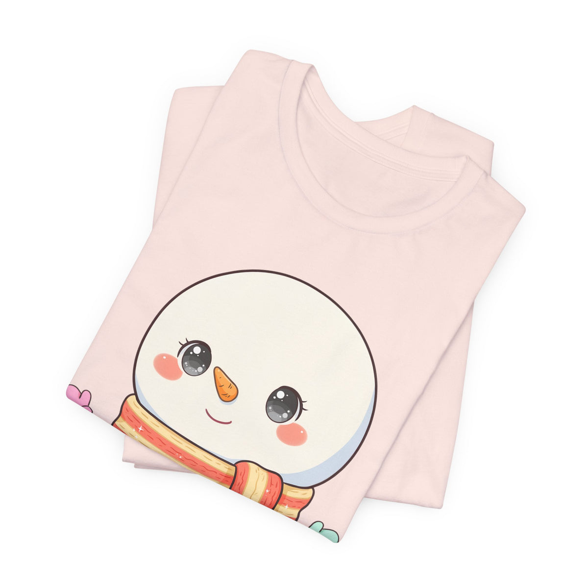 Kawaii Snowman Christmas T-Shirt for Cute Holiday Cheer