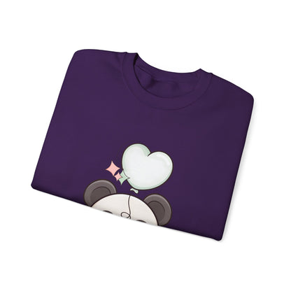 Kawaii Panda Sweatshirt with Heart Balloon