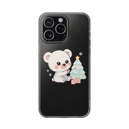 Christmas Polar Bear Phone Case, Kawaii Holiday Accessory