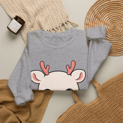 Kawaii Reindeer Sweatshirt, Cute Christmas Crewneck