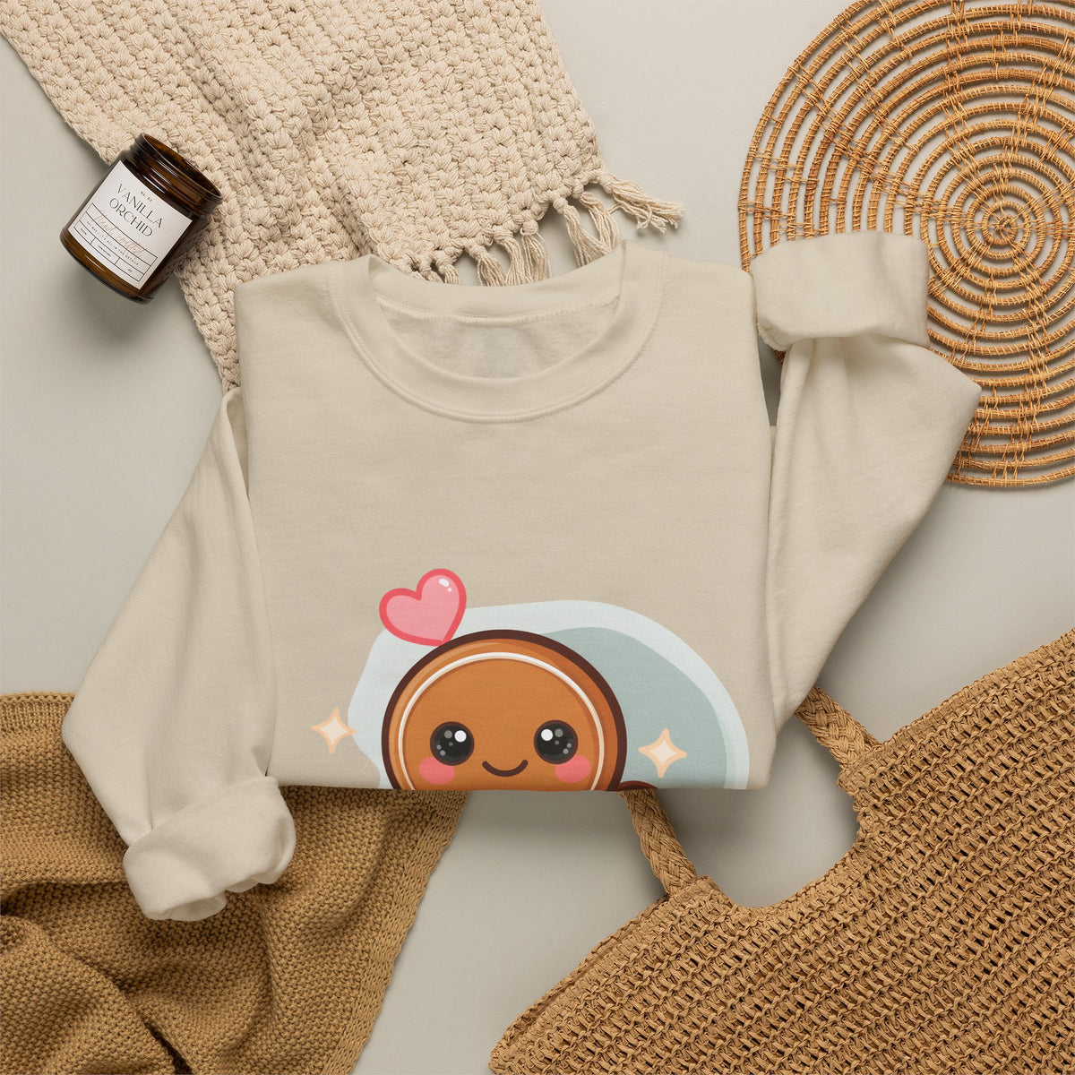 Kawaii Gingerbread Sweatshirt for Cozy Holiday Mornings