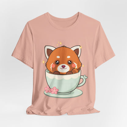 Kawaii Red Panda T-Shirt, Cute Tea Lover Gift