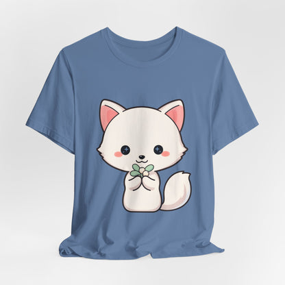 Christmas Fox T-Shirt, Cute Mistletoe Kawaii Tee