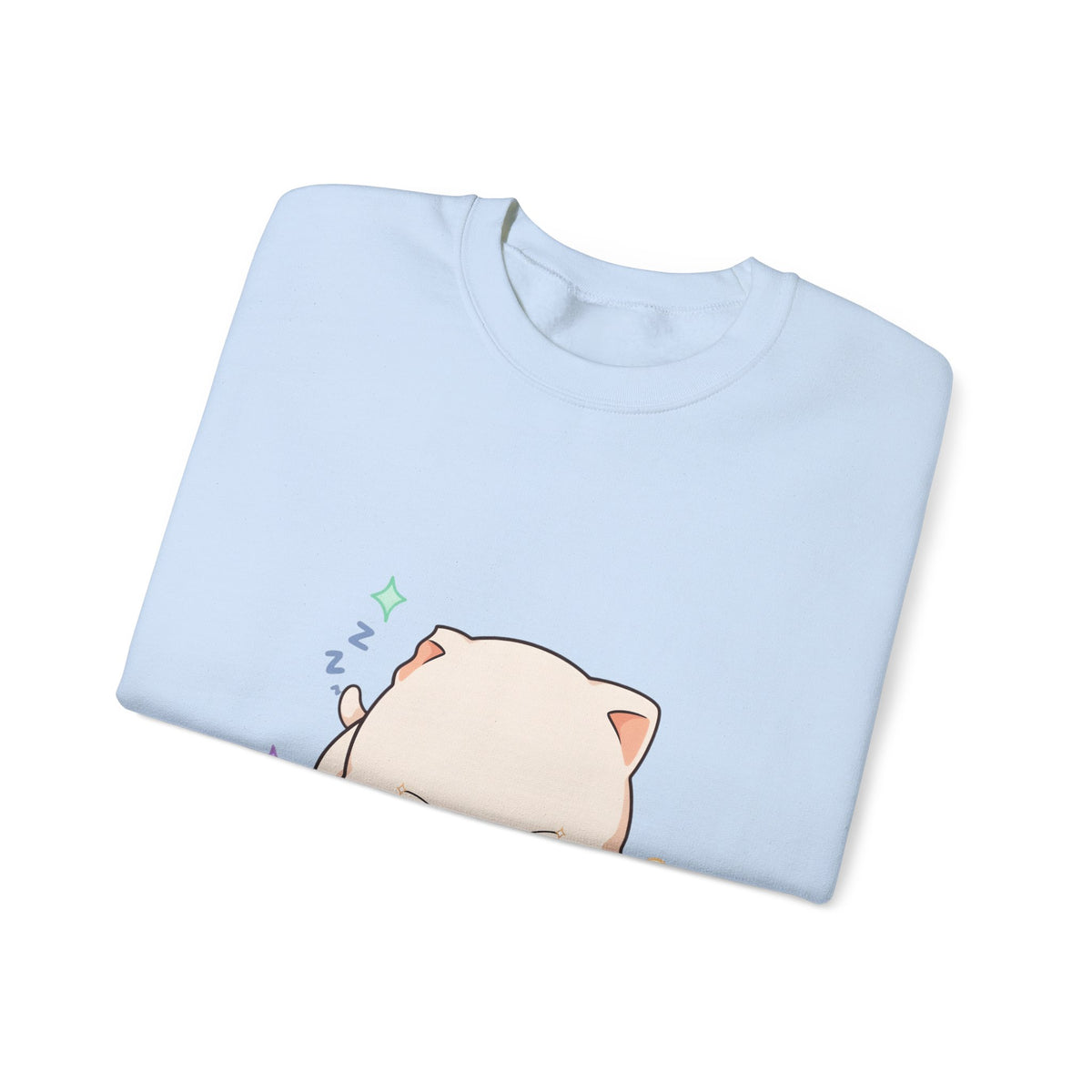 Kawaii Sleeping Cat Sweatshirt, Cozy Cloud Cat Crewneck