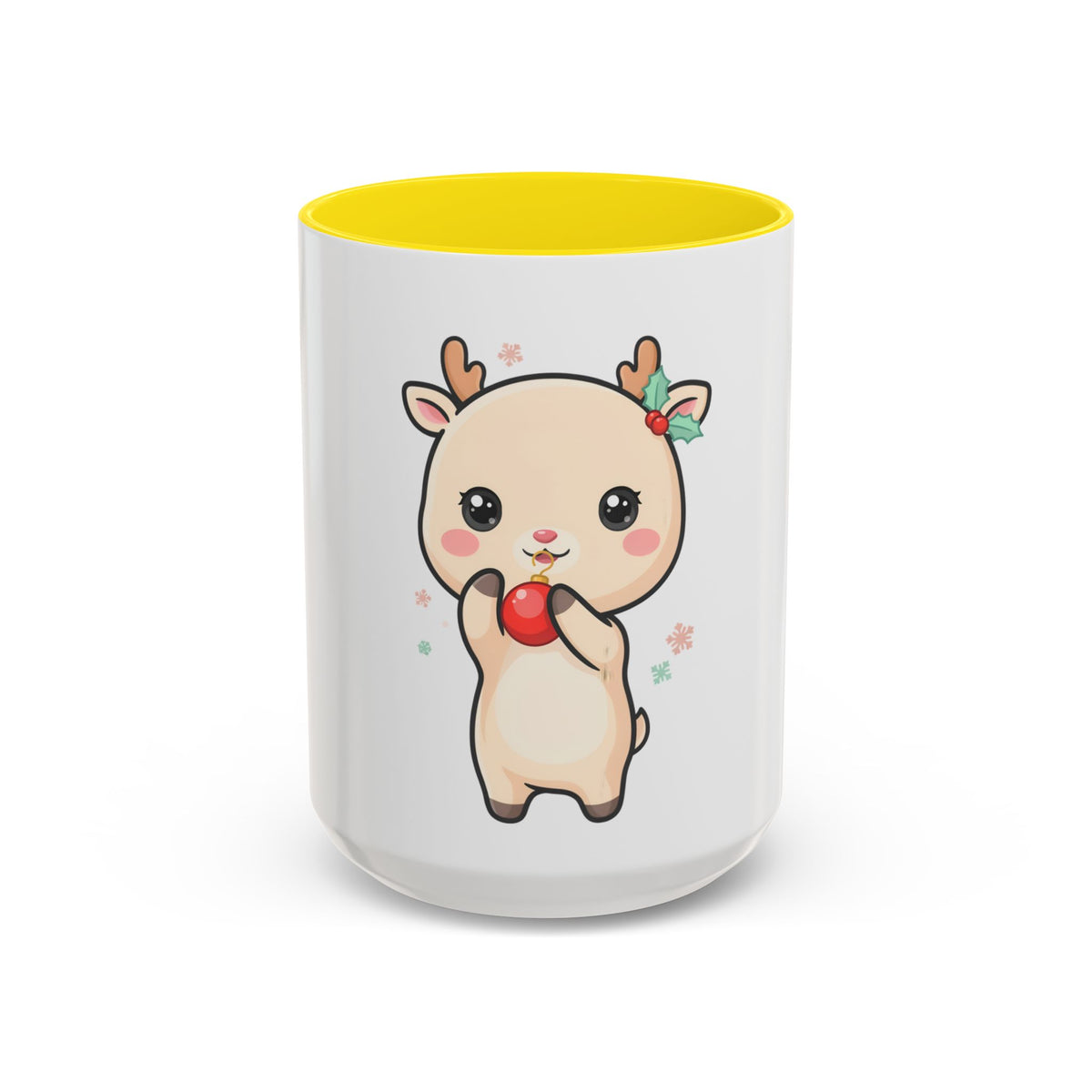 Kawaii Reindeer Christmas Accent Coffee Mug
