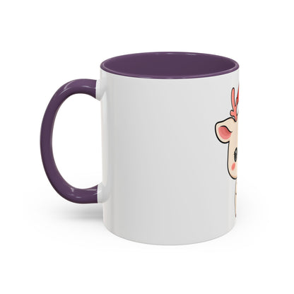 Kawaii Reindeer Christmas Accent Coffee Mug