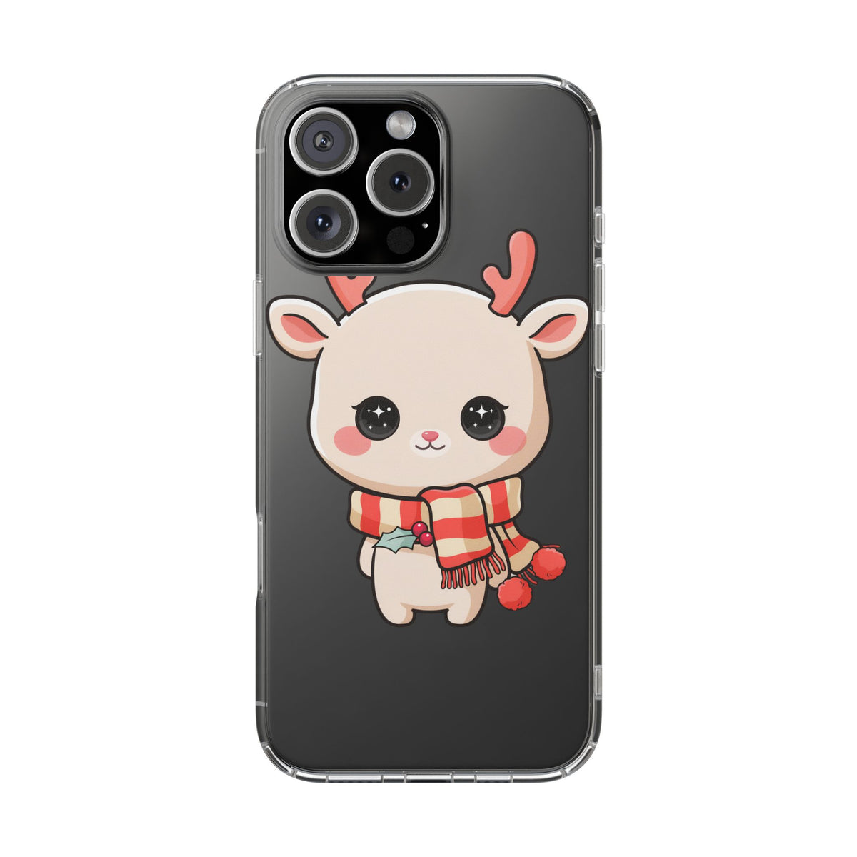 Christmas Reindeer Phone Case, Cute Kawaii Holiday Gift