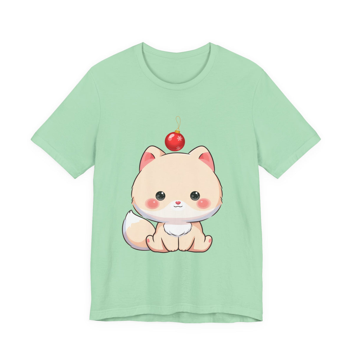 Kawaii Arctic Fox Christmas T-Shirt for Holiday Fans