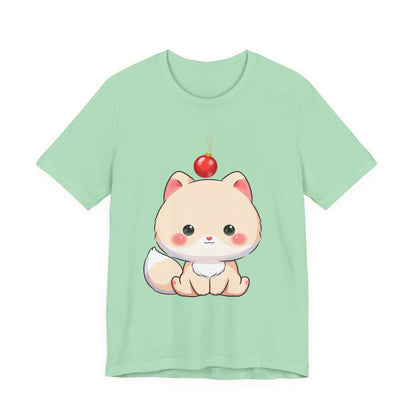 Kawaii Arctic Fox Christmas T-Shirt for Holiday Fans