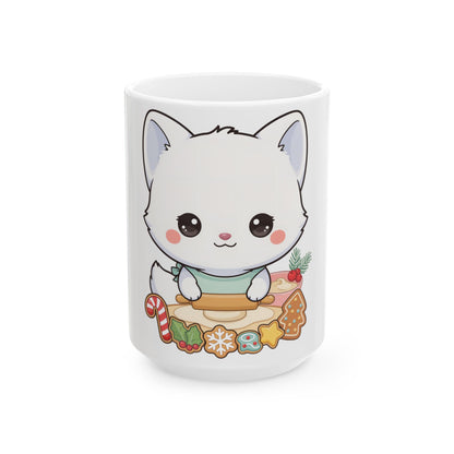 Christmas Arctic Fox Mug for Kawaii Holiday Fans
