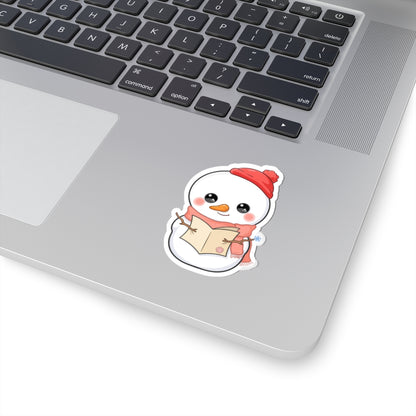 Kawaii Snowman Sticker for a Cozy Holiday Desk