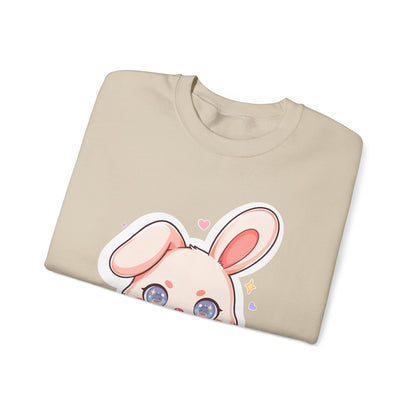 Kawaii Bunny Bubble Tea Sweatshirt, Cute Chibi Crewneck