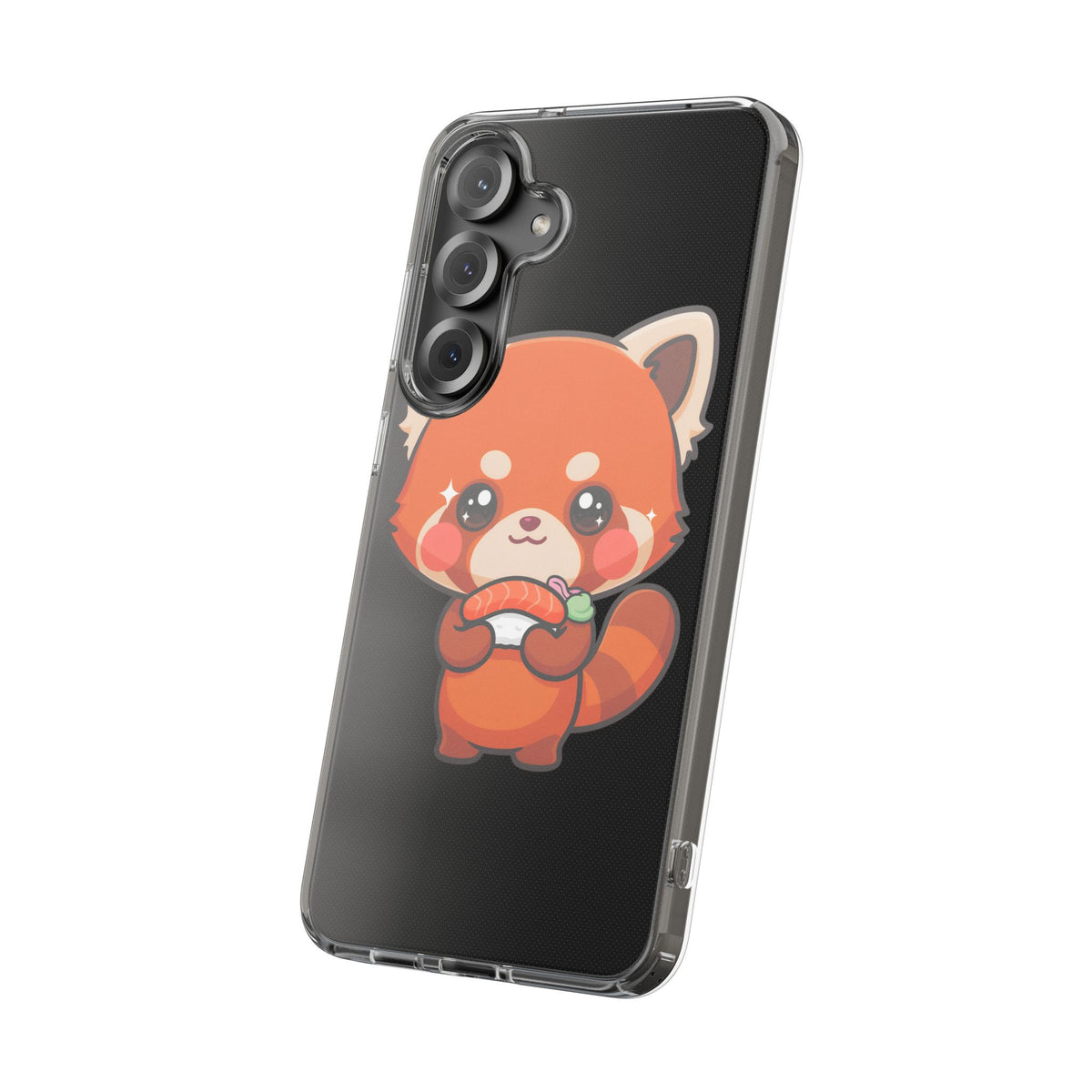Red Panda Sushi Phone Case, Cute Kawaii Clear Case