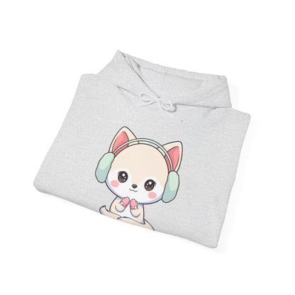 Kawaii Arctic Fox Hoodie – Cute Winter Animal Sweatshirt
