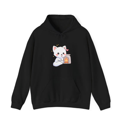 Kawaii Arctic Fox Hoodie for Cozy Fireplace Evenings
